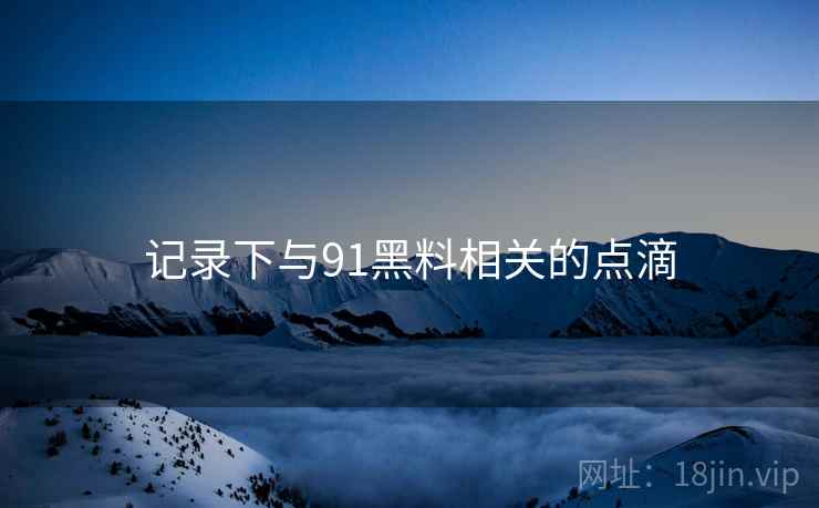 记录下与91黑料相关的点滴