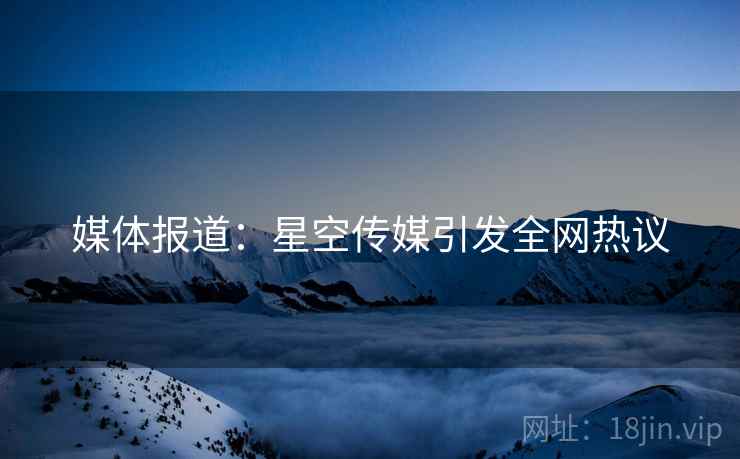 媒体报道:星空传媒引发全网热议